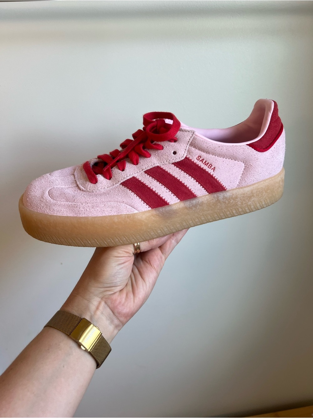 Adidas Samba suede Sneaker in Pink and Red